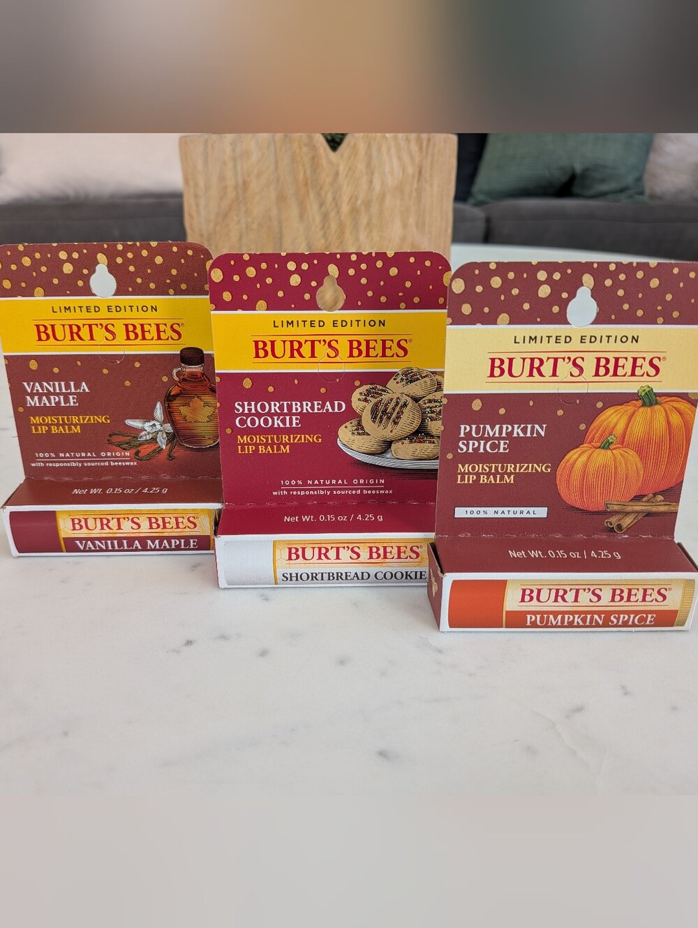 Burt's Bees Moisturing Lip Balm Limited Edition Trio